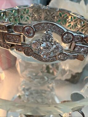 Art Deco CZ’s solid bracelet .